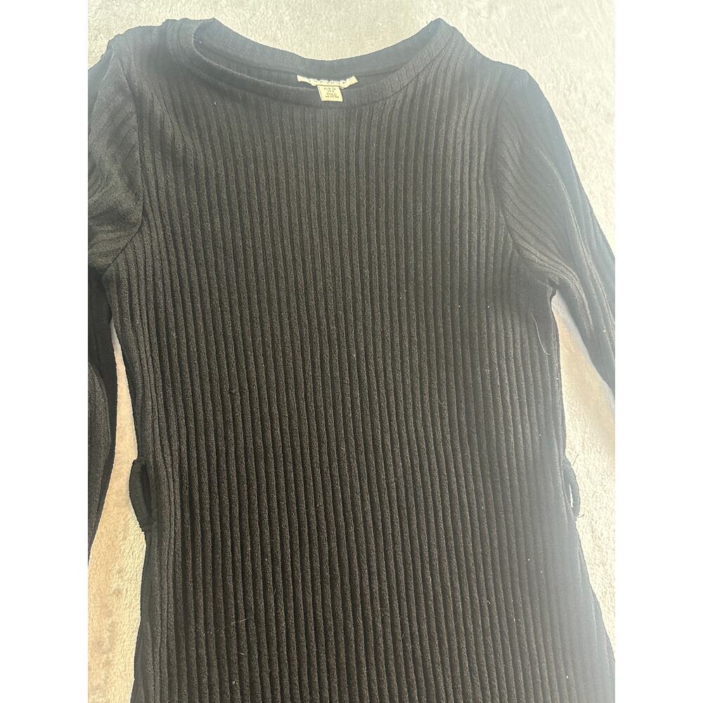 Topshop Black Ribbed Bodycon Maxi Dress - Size 6 - Picture 4 of 6